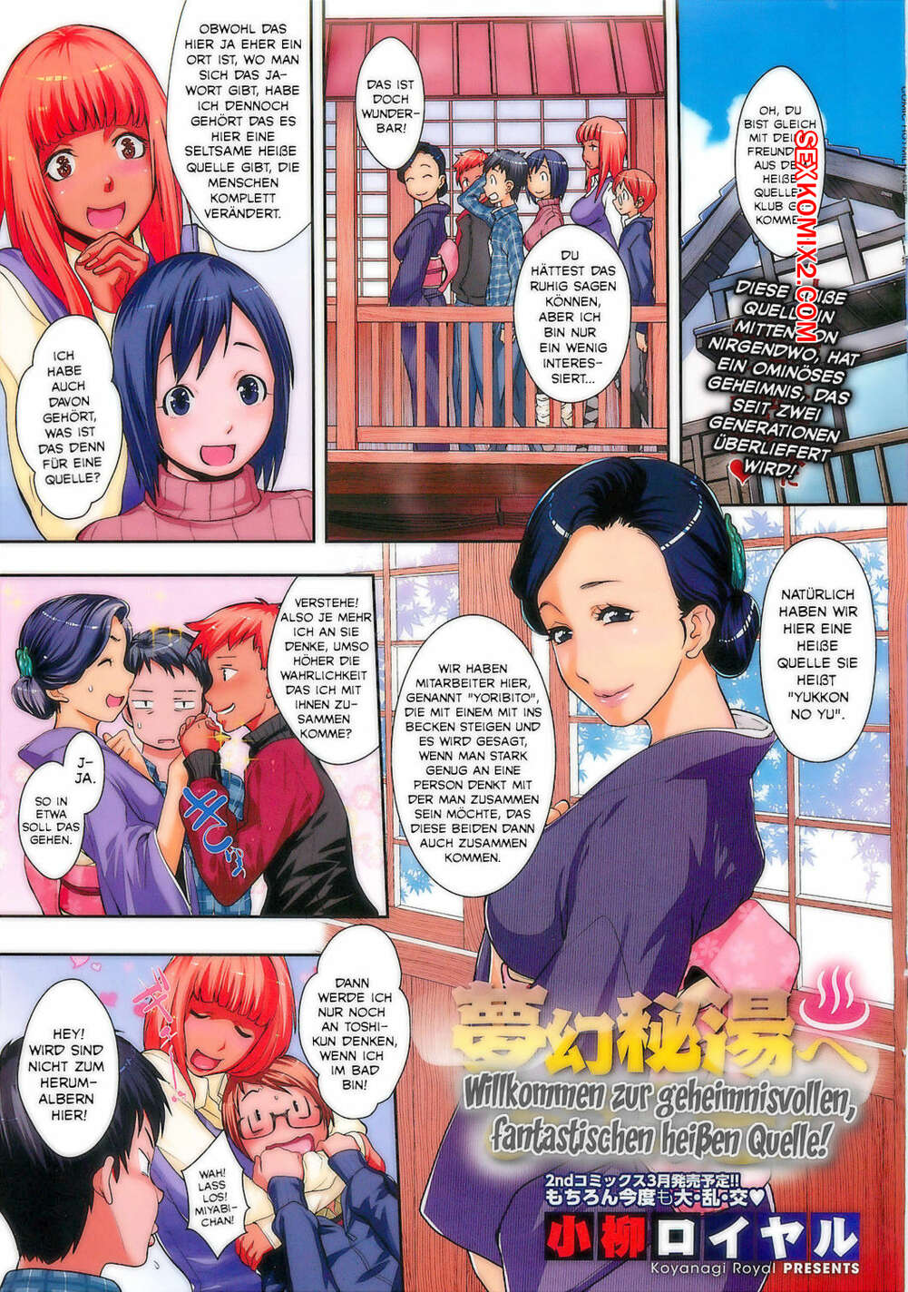 Porno comic Koyanagi Royal. Mugen Hitou e Youkoso. Welcome to the Secret Fantasy Hot Spring.